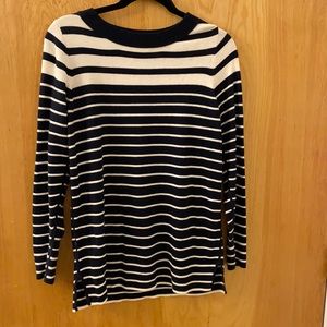 Navy and white striped tunic